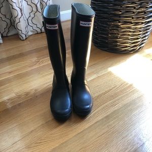 Hunter Black Rain Boots Size 7 Original Tall